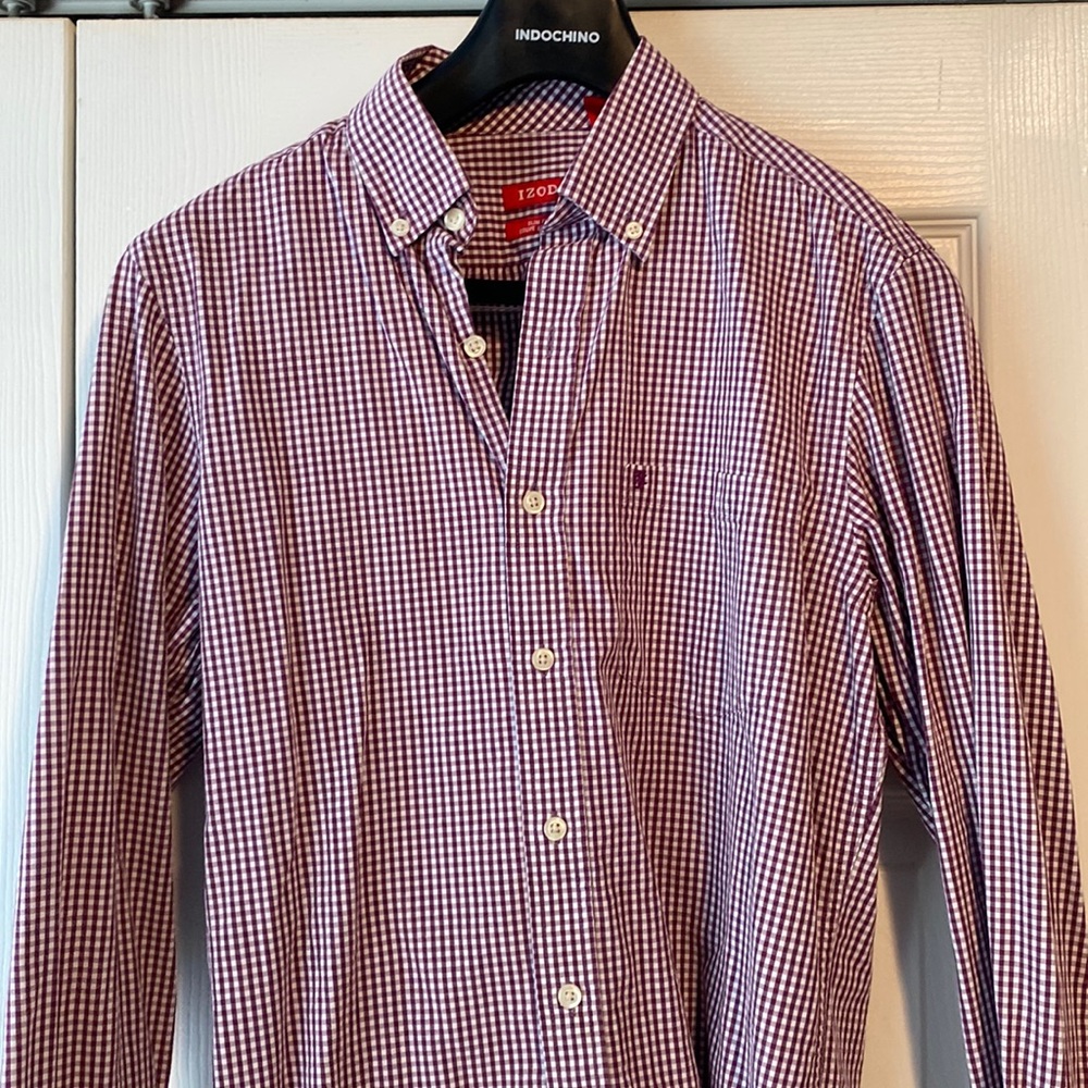 Mens purple izod stripped shirt